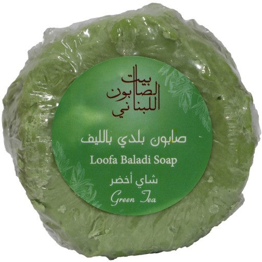 صابون بلدي بالليف والشاي الأخضر 300 غم Loofa Baladi Soap Green Tea 300 g