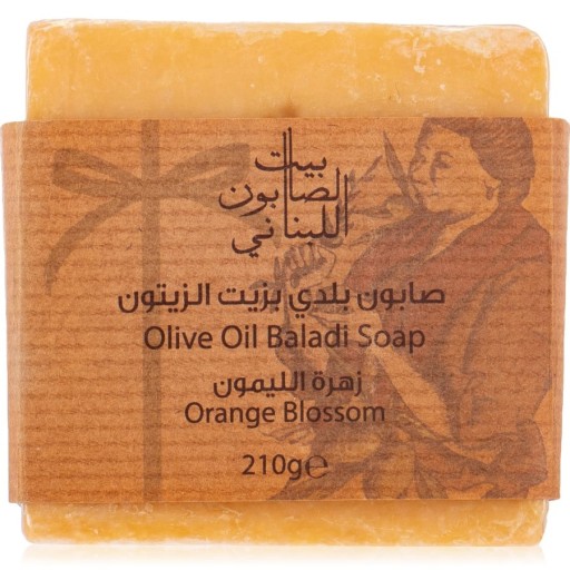 صابون بلدي بزيت الزيتون وزهر البرتقال 210 غم Olive Oil Baladi Soap Orange Blossom 210 g