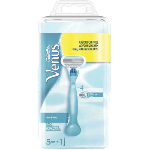 ماكينة حلاقة فينوس كلوز اند كلين 5 شفرات Venus Close & Clean Razor With 5 Refill
