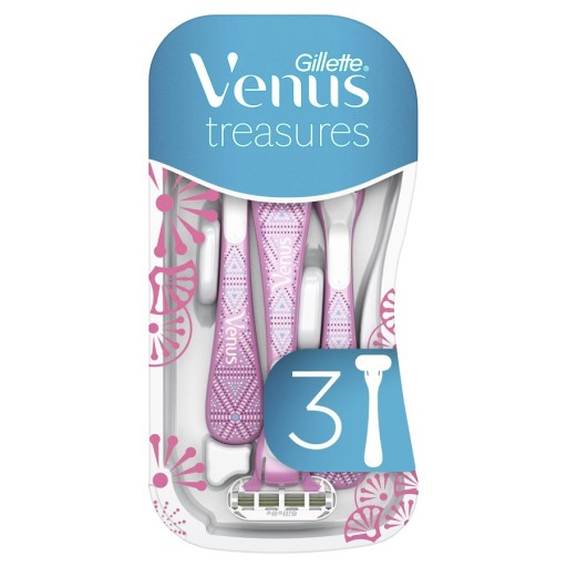 شفرات حلاقة فينوس تراشيرز للنساء 3 قطع Venus Treasures Disposable Women's Razors 3 PCS