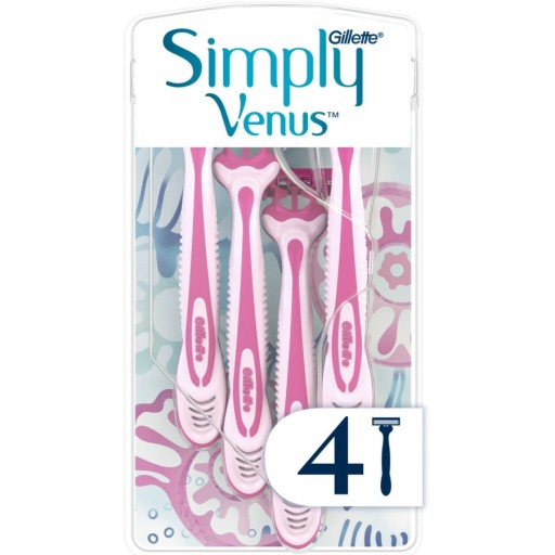 شفرات حلاقة سيمبلي فينوس ناعمة 4 قطع Simply Venus 3 Smooth Shaving Razors 4 PCS
