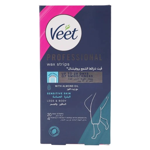 شرائح شمع لازالة الشعر للبشرة الحساسة 20 قطعة Wax Hair Removal Strips Sensitive Skin 20 pcs