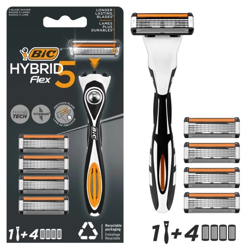 ماكينة حلاقة فليكس 5 هايبرد 1 قطعة مع 4 شفرات Shaver Flex5 Hybrid 1PCS With Blades 4PCS