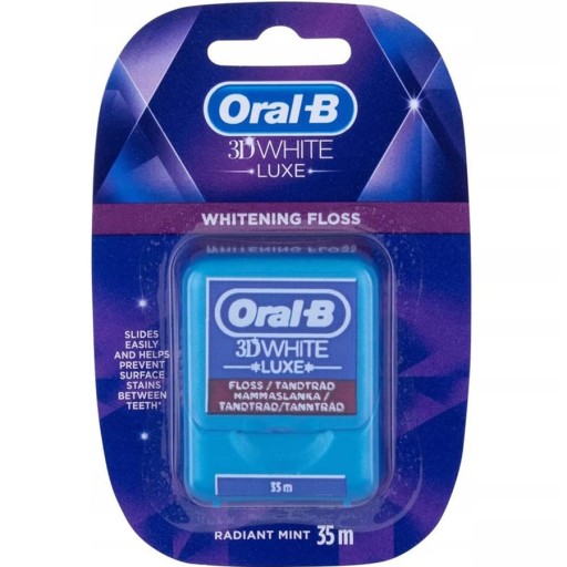 خيط تبييض الاسنان وايت لوكس بالنعناع المشع 35 مل 3D White Luxe Whitening Floss Radiant Mint 35 ml