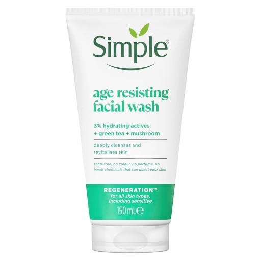 غسول وجه بسيط مقاوم لعلامات تقدم السن 150 مل SIMPLE AGE RESISTING FACIAL WASH 150ML