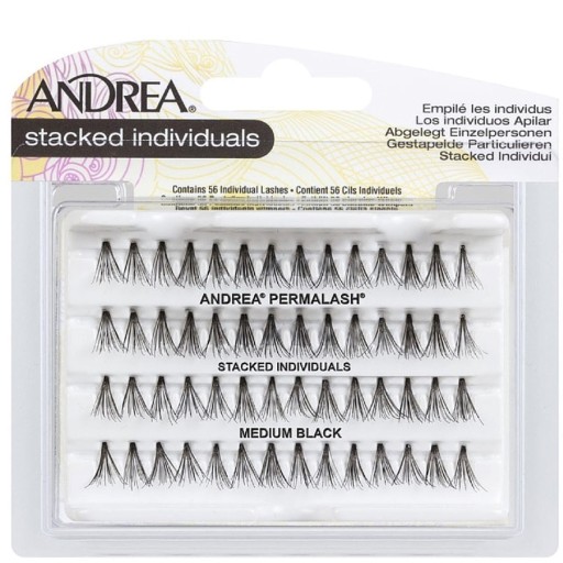 رموش فردية متوسطة الحجم باللون الأسود Stacked Individuals Eyelashes Medium Black