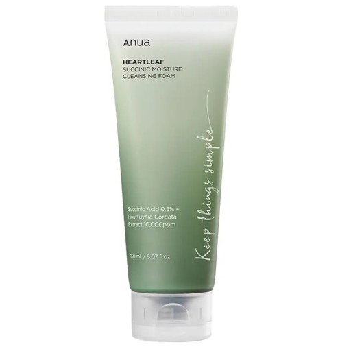 رغوة التنظيف المرطبة هارت ليف سوكسينيك 150 مل Heartleaf Succinic Moisture Cleansing Foam 150 ml