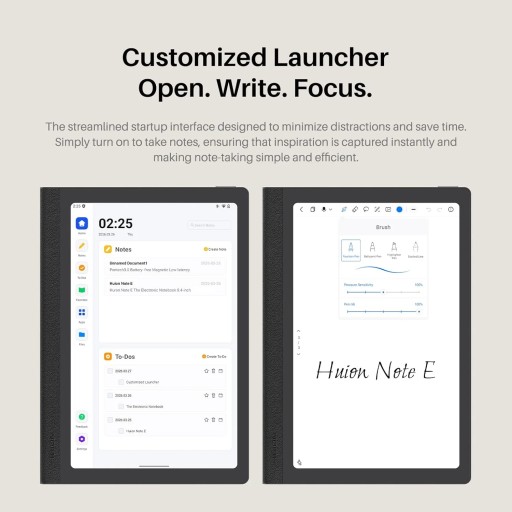 دفتر HUION Note E رقمي ذكي 8.4 إنش بذاكرة 6GB + 128GB مع قلم مغناطيسي بدون بطارية HUION Note E X50 8.4" Smart Digital Notebook 6GB RAM 128GB Storage with Battery-Free Magnetic Pen