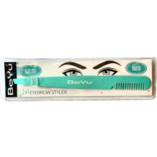 ملقط تحديد الحواجب 2 في 1 ( تركواز ) Eyebrow 2 in 1 Styler Tweezer ( Turquoise )