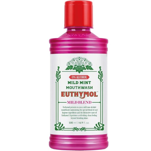 غسول الفم بالنعناع خفيف وخالي من الكحول 500 مل Mouthwash Mild Mint Alcohol Free 500ml