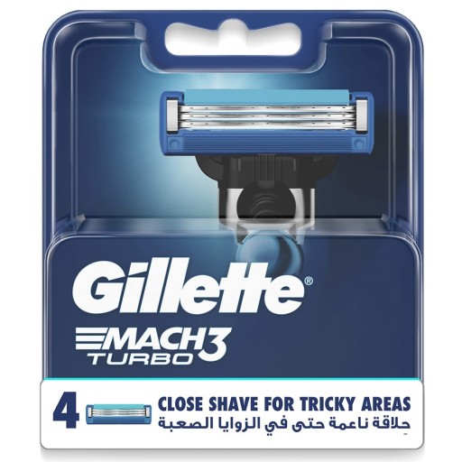 شفرات بديلة ماك 3 تربو 4 قطع Mach3 Turbo Razor Blades Refill 4 PCS