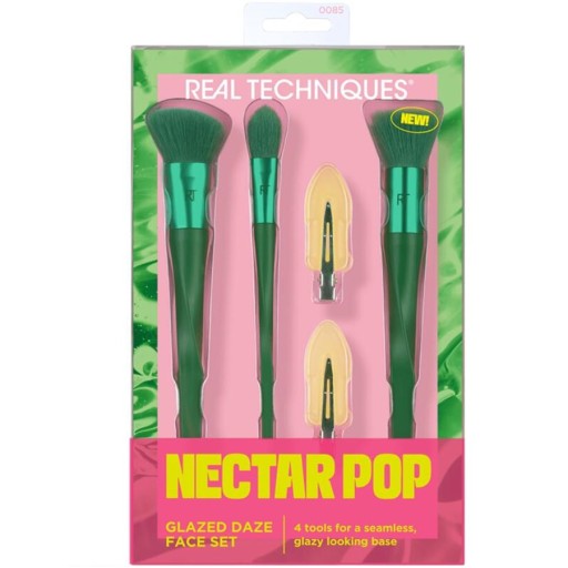 نكتار بوب مجموعة فرش الوجه + مشابك الشعر 2 قطعة Glazed Daze Face Set Nectar Pop