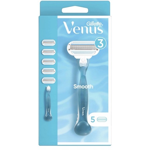 ماكينة حلاقة ناعمة + 5 رؤوس بديلة للنساء Smooth shaver + Replacement Heads 5 Pieces for Women