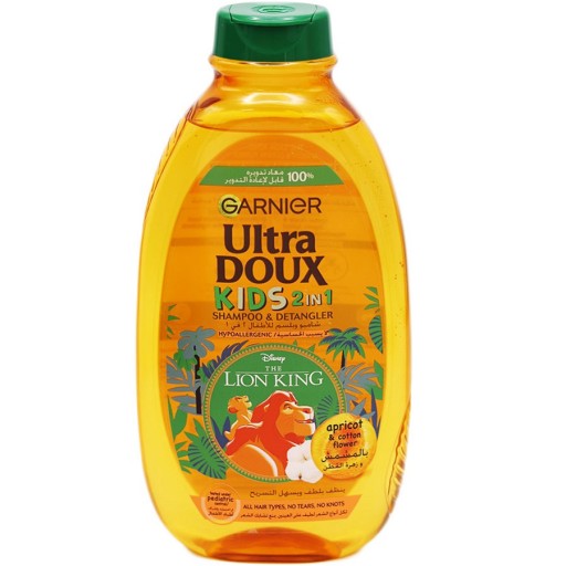 شامبو ومزيل تشابك الشعر للأطفال 2 في 1 برائحة المشمش والقطن 400 مل Ultra Doux Kids Shampoo Apricot & Cotton Flower 400 ml