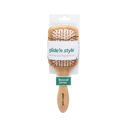 فرشاة خشبية لتصفيف الشعر جلايد ان ستايل Glide N Style Bamboo Eco Paddle Brush