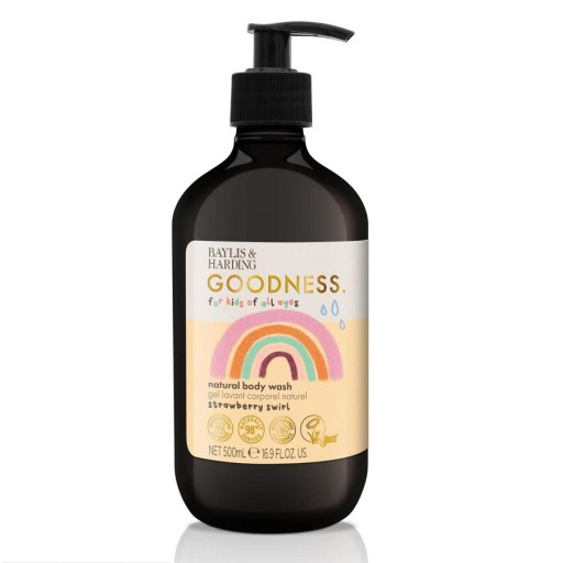 غسول الجسم الطبيعي بالفراولة للاطفال 500 مل Goodness Kids Strawberry Swirl Natural Body Wash 500 ml