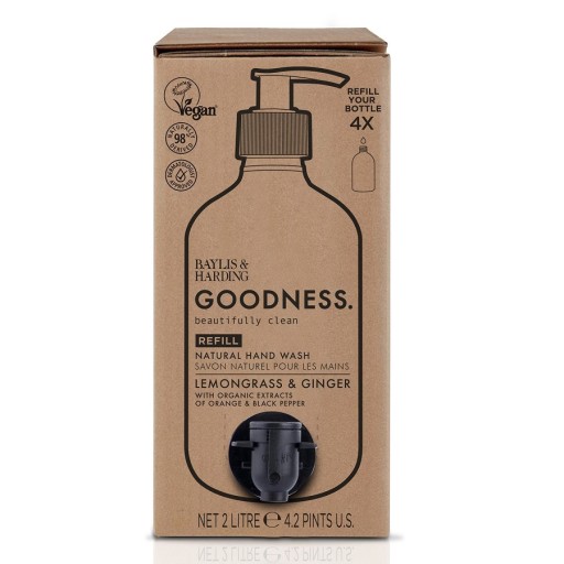 غسول اليدين السائل بالليمون والزنجبيل 2 لتر Goodness Lemongrass & Ginger Hand Wash 2 L