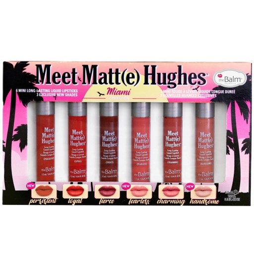 مجموعة احمر الشفاه السائل ميت مات هيوز ميامي 6 قطع Meet Matt Hughes Mini Long Lasting Liquid Lipstick Miami 6 PCS