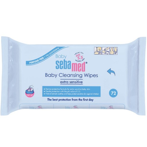 مناديل تنظيف للأطفال للبشرة الحساسة 72 قطعة Baby Cleansing Wipes Extra Sensitive 72 PCS
