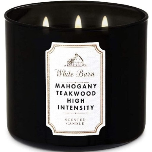 ماهوجني تيك وود هاي انتنستي شمعة معطرة بثلاث فتائل 411 غم Mahogany Teakwood High Intensity 3 Wick Scented Candle 411 g