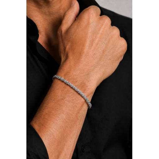 سوار رجالي من الفضة الايطاليه Men’s Bracelet in Italian 925 Sterling Silver.