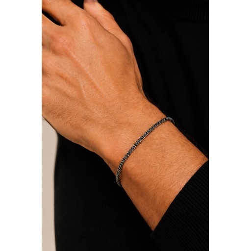 سوار رجالي من الفضة الايطاليه Men’s Bracelet in Italian 925 Sterling Silver.