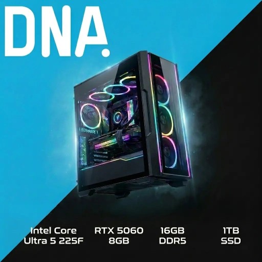 DNA PC Build DNA PC Build Dna Gaming Pc Build Intel Core Ultra 5 225f Rtx 5060 DDR5 Ssd 1000GB 16GB