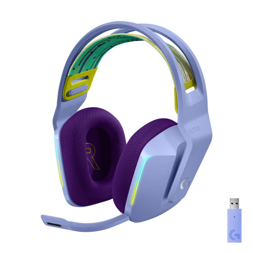 سماعة ألعاب لاسلكية Logitech G733 Lightspeed – ليلك Logitech G733 Lightspeed Wireless Gaming Headset – Lilac