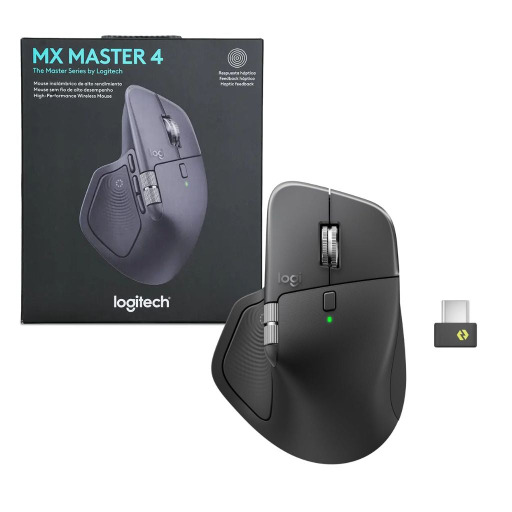 لوجيتك MX Master 4 ماوس لاسلكي مع ردود فعل لمسية - جرافيت Logitech MX Master 4 Wireless Mouse with Haptic Feedback - Graphite
