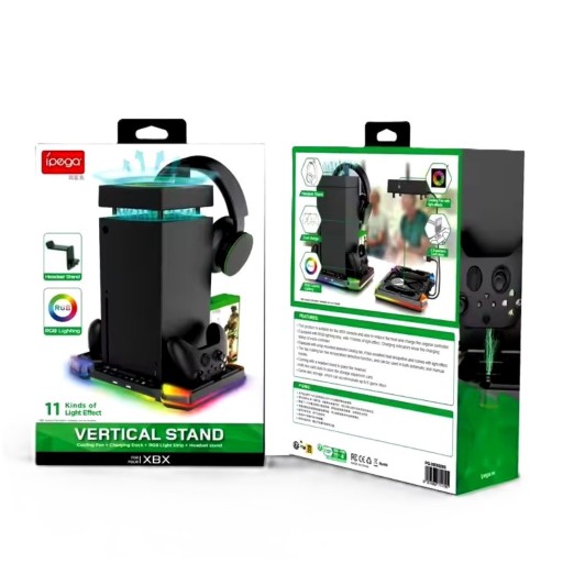 قاعدة تبريد وشحن متعددة الوظائف مع إضاءة RGB من iPega لجهاز إكس بوكس سيريس إكس iPega Multifunctional Vertical Cooling Stand for Xbox Series X (PG-XBX028S)