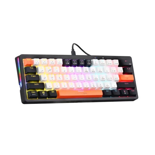 لوحة مفاتيح ميكانيكية "جيم أون إيروكس" (GAMEON AEROX) الإصدار الثاني V2 بنسبة 60% وإضاءة RGB مع مفاتيح حمراء (Red Switch) - لغة إنجليزية/عربية GAMEON AEROX 60% RGB Mechanical Keyboard Red Switch V2 - EN/AR