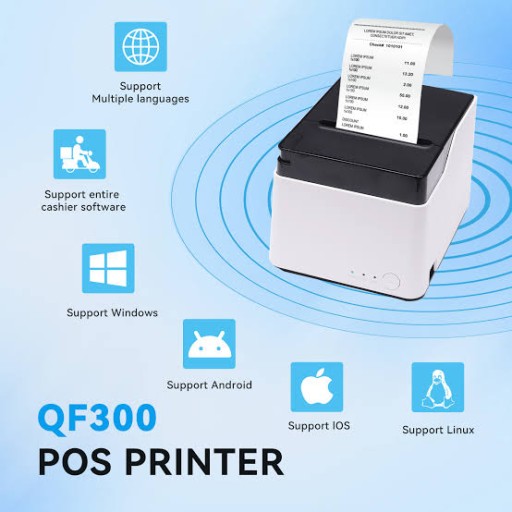 ايمو Aimo QF300 Thermal Receipt Printer ethernetorusb