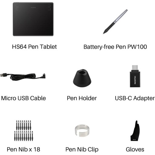 لوح الرسم الرقمي هويون HS64 HUION HS64 Pen Tablet