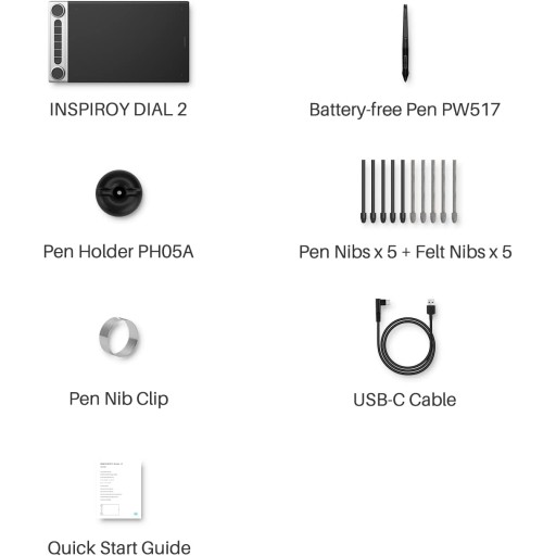 لوح الرسم الرقمي هويون إنسبيروي دايل 2 Q630M HUION Inspiroy Dial 2 Q630M Pen Tablet