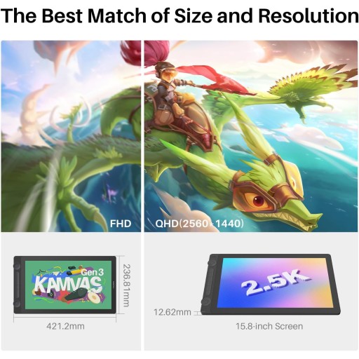 شاشة رسم هويون كامفاس 16 الجيل الثالث – GS1563 HUION Kamvas 16 (Gen 3) Pen Display (GS1563)