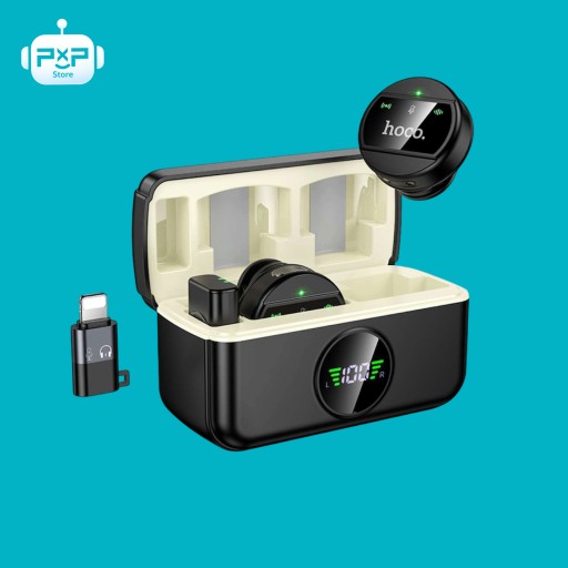هوكو Hoco Wireless Lavalier Microphone With type-c Receiver Lightning Case