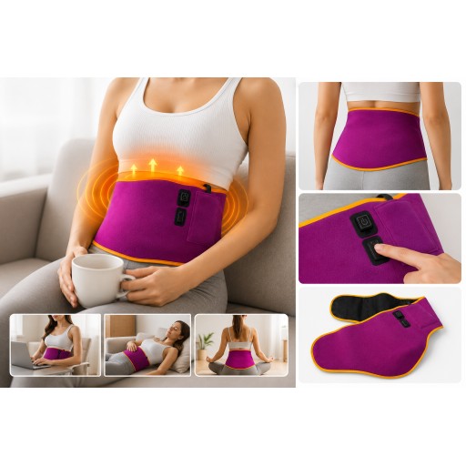 حزام التدفئة الكهربائي اللاسلكي لتخفيف الام الدورة الشهرية و للخصر والبطن والظهر Wireless Electric Heating Belt for Waist, Abdomen & Back
