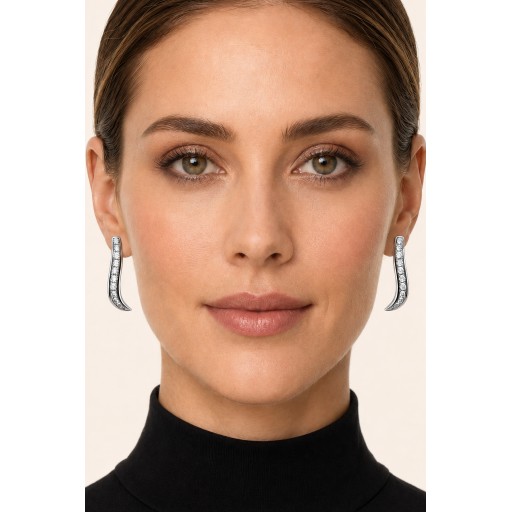 تراجي ( اقراط ) من الفضة الايطالية Italian 925 Sterling Silver Earrings
