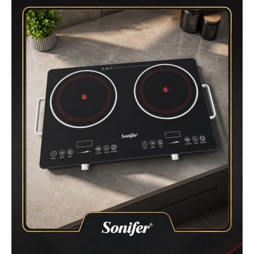 طباخ سونفر ليزري 2 عين Double Ceramic Cooktop