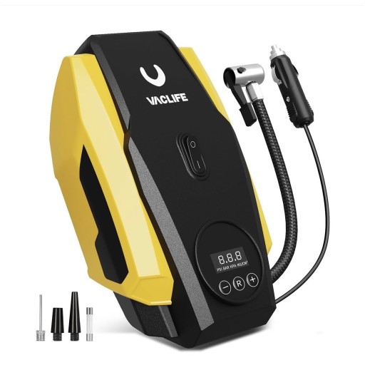 منفاخ إطارات VacLife 12V بضغط 160 PSI وإيقاف تلقائي VacLife 12V Tire Inflator – 160 PSI with Auto Shut-Off
