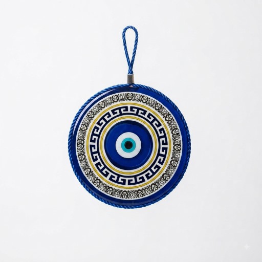 تميمة عين زرقاء بتصميم تراثي فاخر Blue eye amulet with a luxurious heritage design.