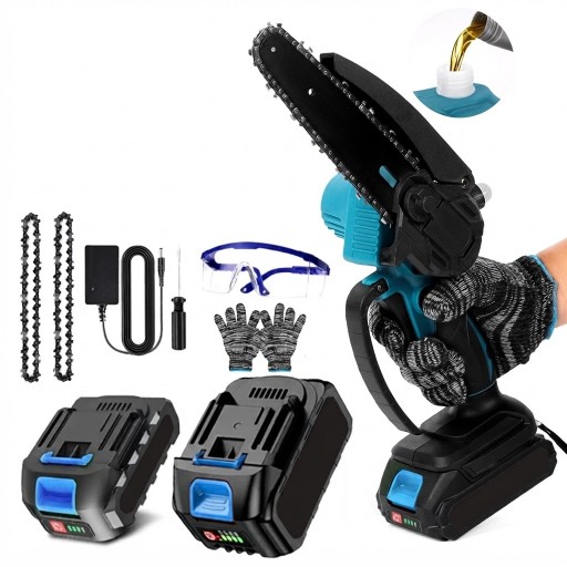 KOOPA منشار كهربائي لاسلكي 6 بوصات احترافي ببطاريتين KOOPA Professional 6-Inch Cordless Electric Chainsaw with Two Batteries