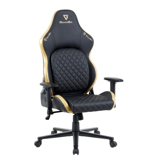 كرسي قيمنق احترافي باللون الأسود والذهبي الفاخر موديل Valor من GamerTek GamerTek Valor Gaming Chair (Black/Gold Edition)