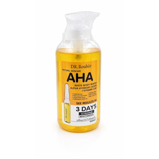 غسول الجسم الأبيض بأحماض ألفا هيدروكسي (أحماض الفواكه) + فيتامين C و E AHA White Body Wash (Alpha Hydroxy Acids + Vitamin C&E)