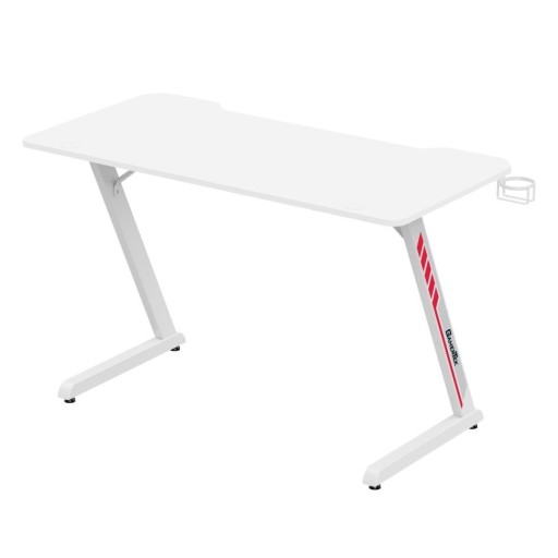 طاولة / ميز كيمنك احترافي باللون الأبيض بأساس فولاذي على شكل حرف Z من GamerTek GamerTek Z-Shaped Gaming Desk (White Edition - 120x60 cm)