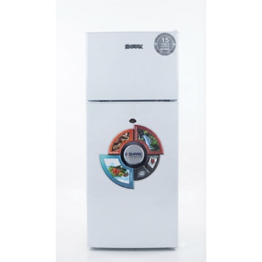 ثلاجة شارك 7 قدم بابين ابيض Sharp 7-foot double-door fridge, white