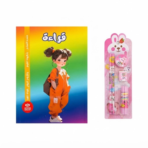 قراءة وقرطاسية مدرسية متكاملة للأطفال A complete range of reading materials and school stationery for children.