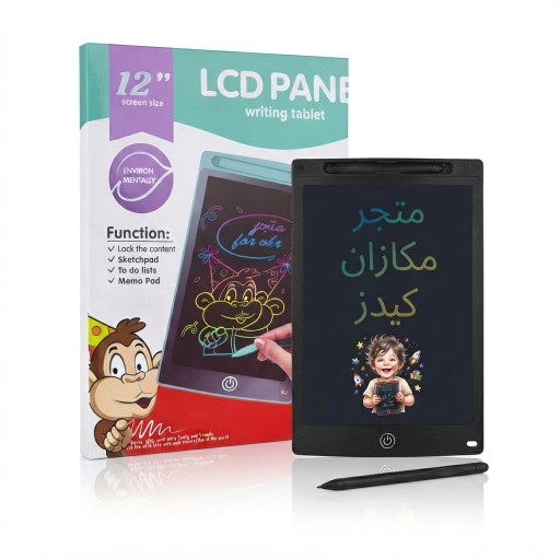 لوحة كتابة إلكترونية 12 بوصة LCD للكتابة والرسم اليومي 12-inch LCD electronic writing tablet for daily writing and drawing.