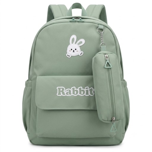 طقم حقيبة مدرسية ومقلمة أرنب ترند Trendy rabbit-themed school bag and pencil case set