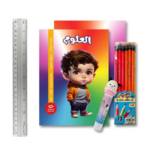بكج العلوم والقرطاسية المدرسية المتكامل Comprehensive School Science and Stationery Package